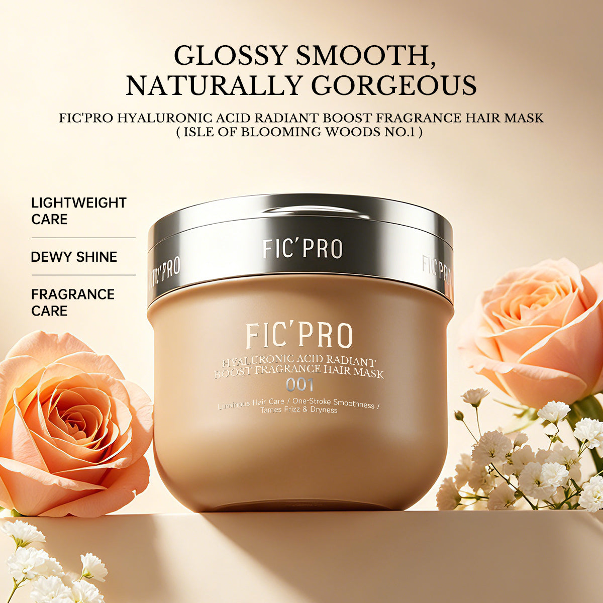 FIC’PRO Hyaluronic Acid Fragrance Hair Mask for Dry Frizzy Hair （Jasmine Veil No.1）