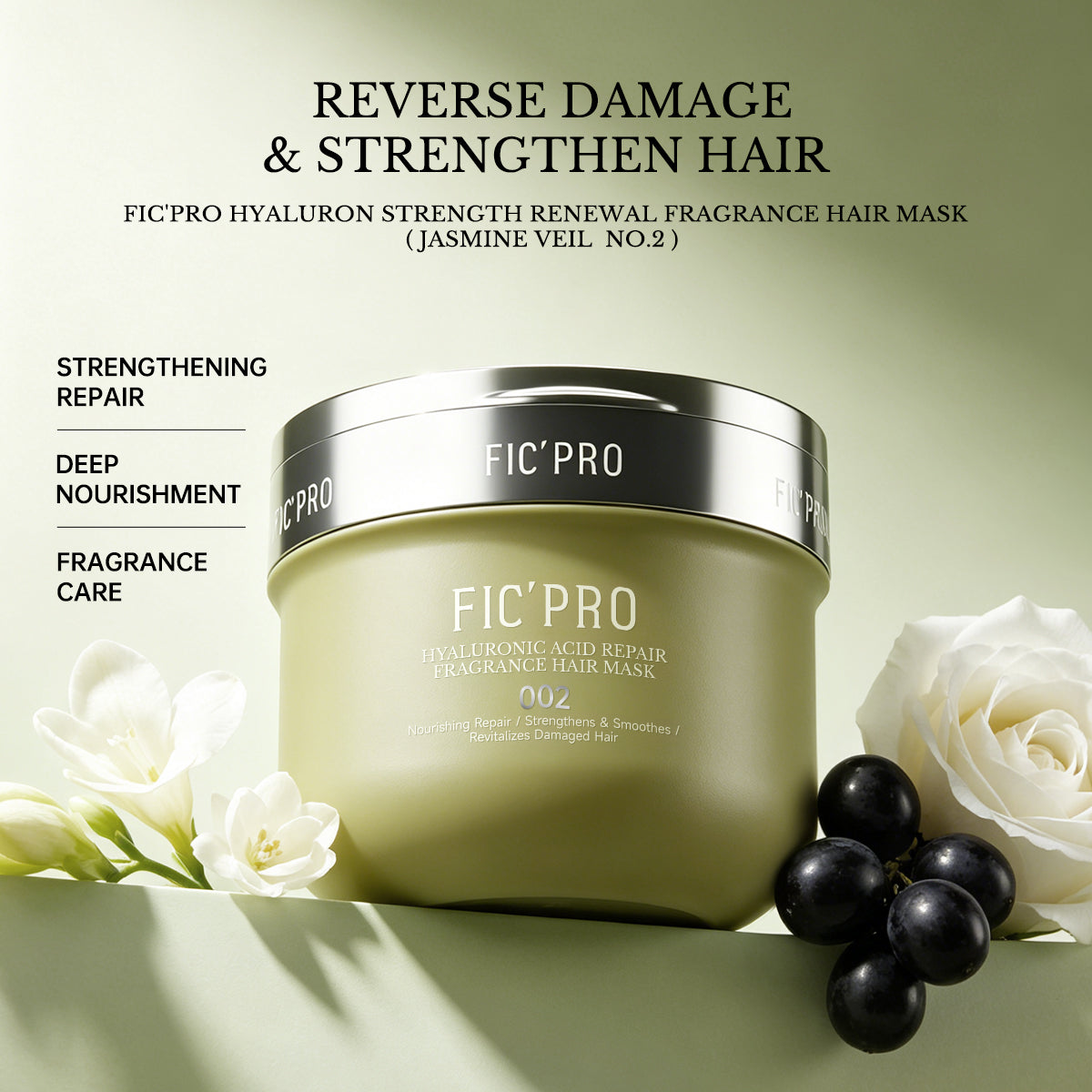 FIC’PRO strengthening fragrance hair mask for damaged hair with Jasmine Veil No.2 scent