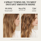 Oil-to-mist hair treatment spray for instant hydration cuticle care frizz control and long-lasting smooth hair
