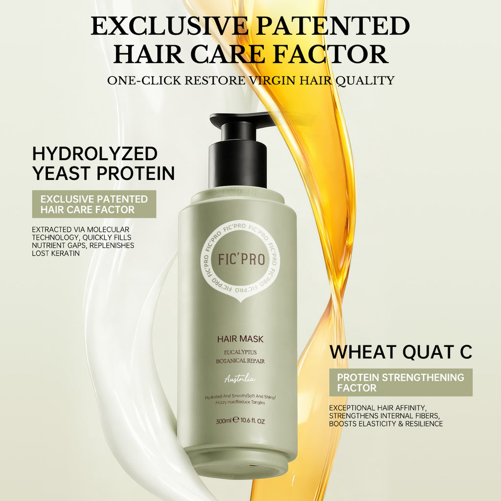 Patented formula with hydrolyzed yeast protein and Wheat Quat C for deep hair fiber strengthening.