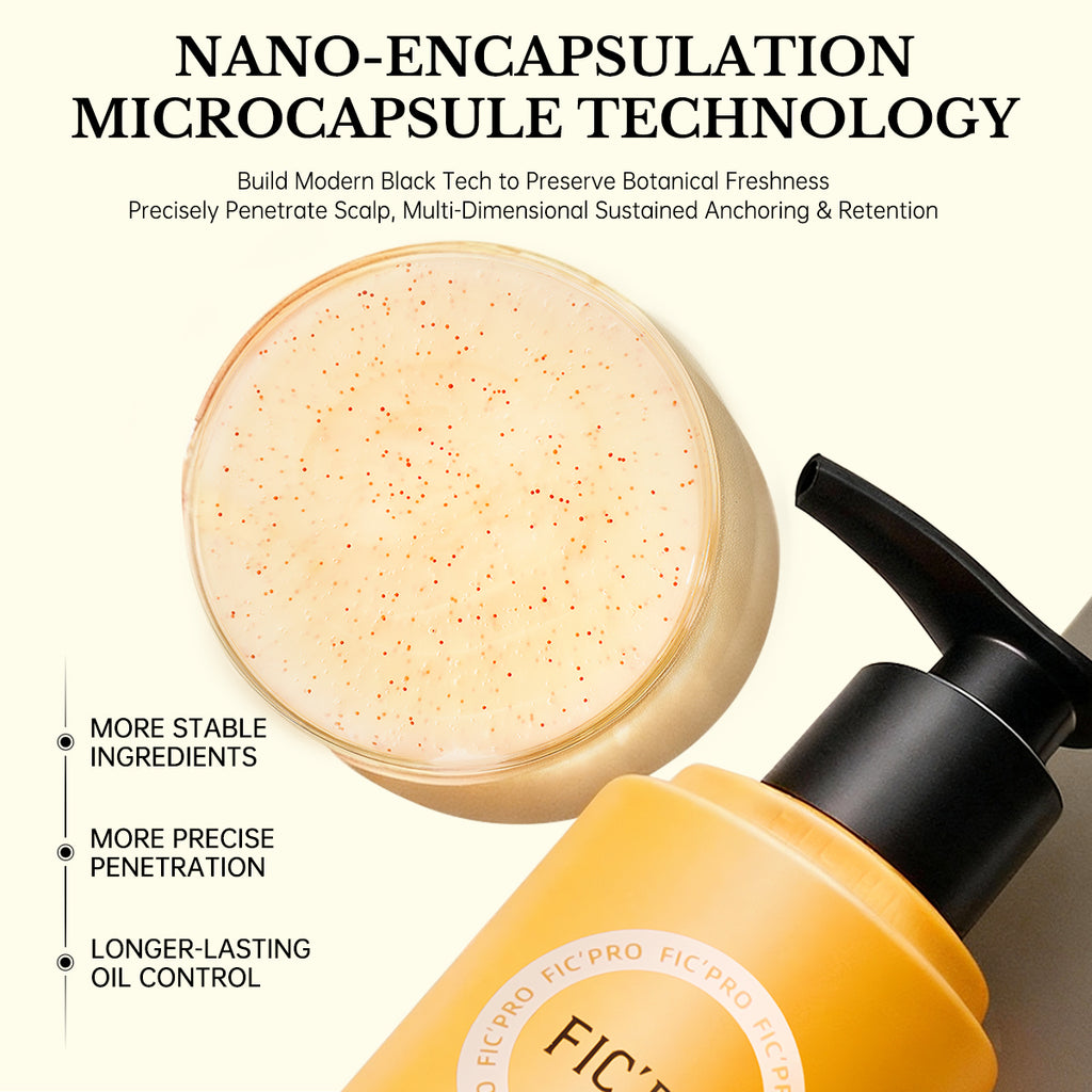 Rich, white creamy lather of FIC'PRO ginger shampoo demonstrating its gentle cleaning power.