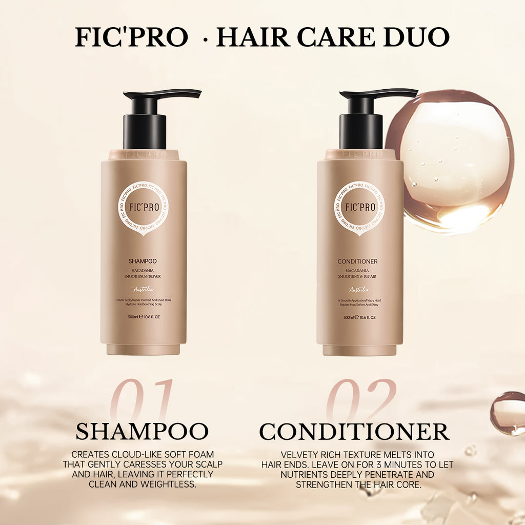 FIC'PRO Macadamia Conditioner for Dry & Damaged Hair - Professional Intensive Repair & Smoothing Treatment