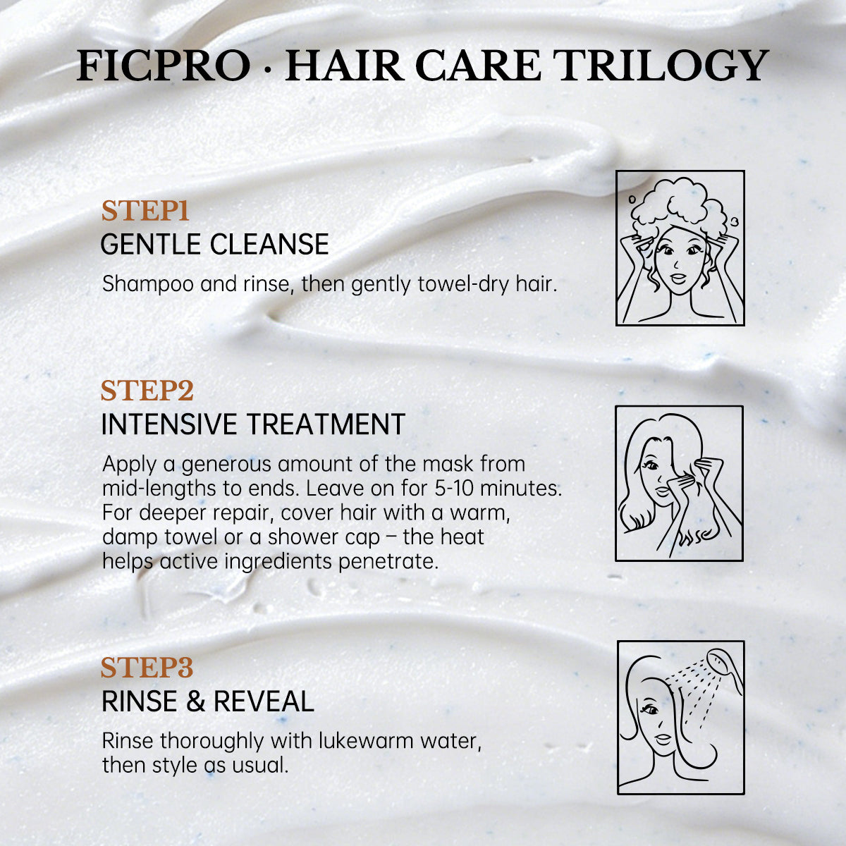 FIC’PRO Hyaluronic Acid Fragrance Hair Mask for Dry Frizzy Hair （Jasmine Veil No.1）