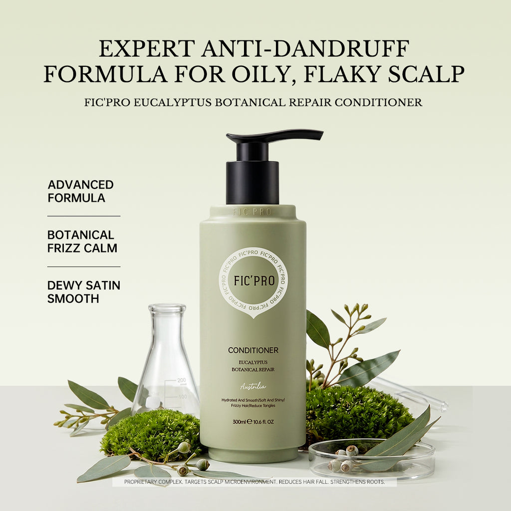 FIC'PRO Australian Blue Gum Eucalyptus Botanical Conditioner - Professional Repair & Frizz Control for Dry Damaged Hair