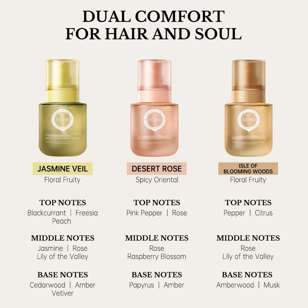 hair oil fragrance collection jasmine desert rose woody scent premium nourishing hair oil set