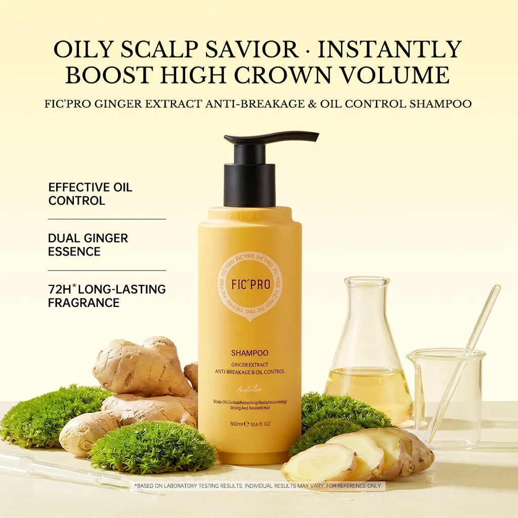 FIC'PRO Ginger Scalp Care Shampoo - Anti-Hair Loss & Strengthening Formula for Thinning Hair